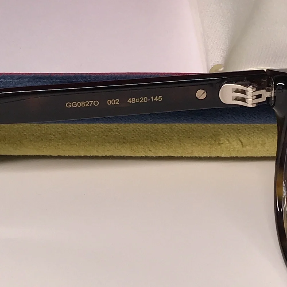 New Authentic Gucci GG0827O 002 Havana Round Eyeglasses